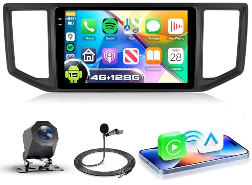 VECHTEL 4G+128G Autoradio Android 15 für VW Crafter 2017-2021, 10.1 Zoll In-Cell HD Touchscreen mit Drahtlos Carplay Android Auto, Auto Radio mit GPS Wi-Fi USB Bluetooth FM RDS Rückfahrkamera