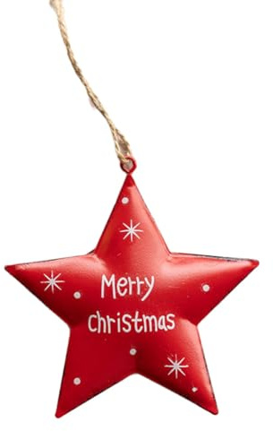 Fegtrtyoa Wrought Iron Christmas Tree Pendant Star Bell Christmas Party Home Decoration Pendant A