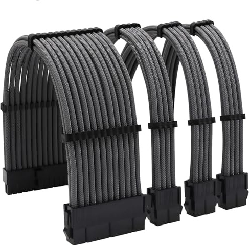 Rieoany 24 Pcs Cable Comb, Cable Management Tidy Set, 24-Pin 8-Pin 6-Pin Cables Holder Kit, Cables Guide Wire Clips, Accessories for Internal PC Computer Office Home, Black
