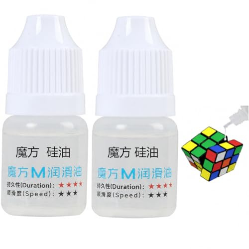 2 Stück Silikonöl für Magic Cube, 3 ml Würfelgeschwindigkeit Schmierung von Speed Cube Öl Magic Cube Zubehör, Transparentes Silikonöl schmiermittel für Magic Cube,zur Verbesserung der magischen