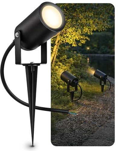 SSC-LUXon KALOA Gartenstrahler schwarz Erdspieß GU10 2W warmweiß IP44 | Erdspießstrahler schwarz - warmweiß, für Bäume, Beete & Pflanzen, Boden- oder Wandmontage, IP44, inkl. GU10 LED