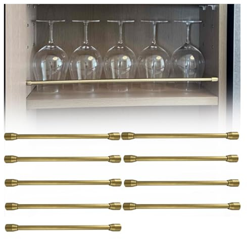 regalgeländer Elegantes goldenes Regal-Sicherheitsgeländerset 35 40 50 60 75 120cm, Galerie-Geländer abnehmbare Sicherheitsstange für Hängereg(9pcs,L 38/96.6cm)