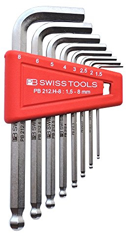 PB Swiss Tools Winkelschraubendreher- Satz im Kunststoffhalter 8-teilig 1,5-8mm Kugelkopf