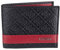 GUESS Herren Leder Slim Bifold Geldbörse Schwarz Rot Einheitsgröße, schwarz/red, Einheitsgröße
