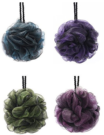 Fleur de Massage Fleurs de bain Grand éponge pour bain de douche Exfoliante pour baignoire Éponge pour homme et femme - Coloris aléatoire (4pack)