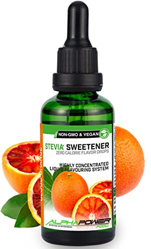 ALPHAPOWER FOOD Stévia Gouttes de orange sanguine - arôme alimentaire naturel I Édulcorant Liquide - très concentré 1 x 50 ml. flavour Stevia drops, Flavdrops
