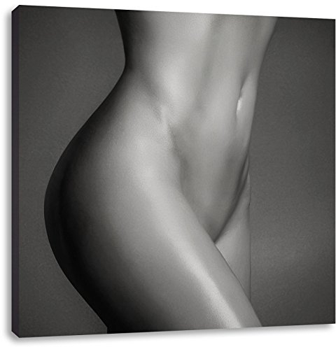 Pixxprint schlanker nackter Frauenkörper, Größe: 60x60 cm, Leinwandbild Quadratisch, Wandbild, Kunstdruck, fertig bespannt