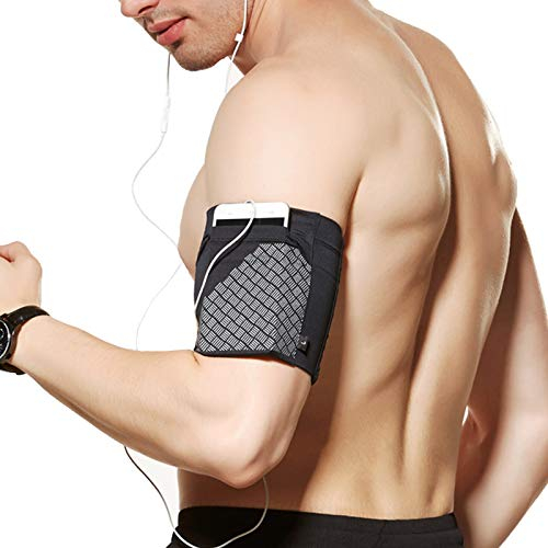 Ailzos Sportarmband,Leichter Armband Strap Holder Pouch Comfortable Phone Armband Sleeve für Joggen und Fitness geeignet für iPhone X/8/7 Plus/7/6,Samsung Galaxy S9/S8/S7,Sony,LG HTC,(Schwarz,S)