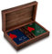 Idee regalo di compleanno uniche Realizzate a mano Porta carte da gioco in legno classico Organizer per scatola di immagazzinaggio con dadi e due confezioni di carte da gioco Ace di qualità premium