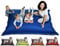 sunnypillow XXL Sitzsack, Sitzkissen aus Kunstleder Outdoor & Indoor 180 x 145 cm mit 380L Styropor Füllung Sessel für Kinder & Erwachsene Sofa Beanbag viele Farben und Größen zur Auswahl Blau