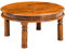 Massivmoebel24.de | Oxford runder Couchtisch aus Akazienholz #0330 im Kolonialstil - Honig, lackiert | 90x90x45 cm | Massivholztisch Fernsehtisch Beistelltisch