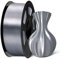 SUNLU PLA Plus Shiny Silk 3D Drucker Filament 1.75mm, Silk PLA+ 3D Druck Filament mit Seidenglattes Finish, Gute Farbwiedergabe, Maßgenauigkeit +/- 0,02mm, 1kg(2.2lb) Spule, PLA+ Silk Grau