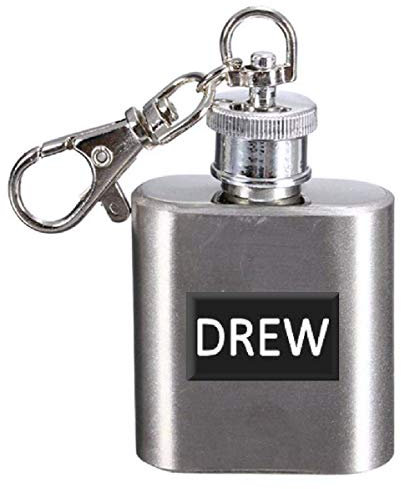 Flasque personnalisable avec nom 28,3 g et porte-clés, Gourde Alcool