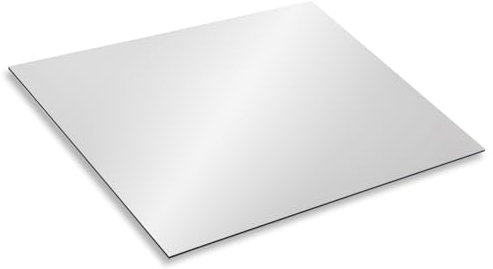 Panel compuesto de aluminio plata I 30 x 20 cm x 3 mm I para modelismo construcción de stands de exposición señalización bricolaje serigrafía impresión digital I manualidades I blanco I hin575