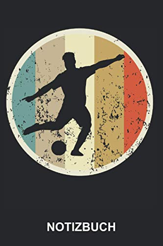 Notizbuch: Fussball Spieler Fussballspieler Sport | Retro Vintage Grunge Style Tagebuch, Notizheft, Schreibheft | ca. A5 mit Linien | 120 Seiten liniert | Softcover