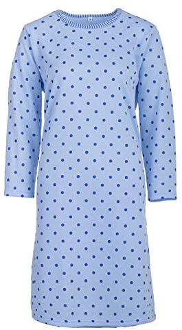 Lucky Chemise de nuit thermique grattée à pois pour femme Taille M L XL XXL, vieux rose, L