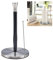 Relaxdays Support à essuie-tout, vertical, inox, pour la cuisine, distributeur, H x D : 33 x 17 cm, argenté - noir