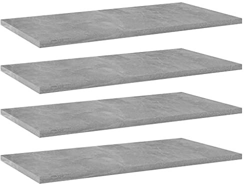 vidaXL Bücherregal-Bretter 4 STK. Betongrau 60x30x1,5 cm Holzwerkstoff