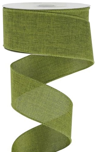 MEEDEE Sage Green Wired Ribbon - 2.5 Inch Christmas & Fall Burlap Ribbon - 25 Yards for Tree, Wedding Decorations, Bow Making