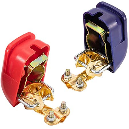 2pcs Quick Release Car Battery Terminal Connectors, Battery Clamps - 12V Battery Connector, Car Battery Clips, Leisure Battery Connector for Car, Caravan, Motorhome 12V Battery Terminal
