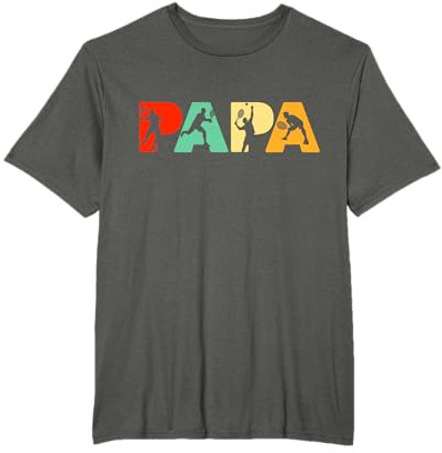 Retro Tennis Papa Witzig Papa Tennis Vatertag T-Shirt