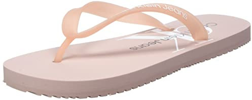 Calvin Klein Jeans Tongs femme CK chausson de plage ou de piscine article YW0YW00098 BEACH SANDAL MONOGRAM TPU, TFT Pale coch shell, 38
