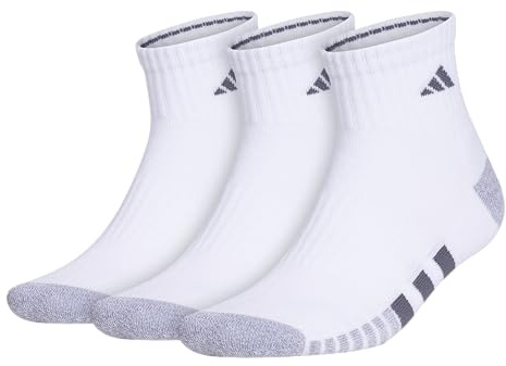 adidas Mens Cushioned Quarter Ankle Socks (3 Pairs) Durable & Comfortable