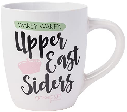 Silver Buffalo Gossip Girls Wakey Wakey Upper East Siders Jumbo Curved Ceramic Coffee Mug, 25 oz