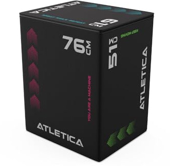 Atletica Plyobox Sprungbox PRO, 76x60x50 cm | Anti-Slip Neopren-Bezug, Verstärkte Basis aus Holz, Schaumstoff-Dämmung im Inneren, Sehr stabil