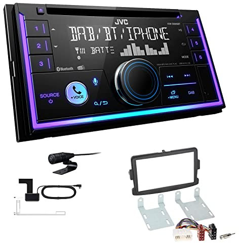 JVC KW-DB95BT 2-DIN Autoradio CD-Receiver Digitalradio DAB+ Bluetooth USB passend für Renault Trafic III ab 2014 schwarz