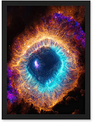 Doppelganger33 LTD The Eye Of God Photorealistic Vibrant Luminescent Space Nebula Artwork Framed Wall Art Print A4