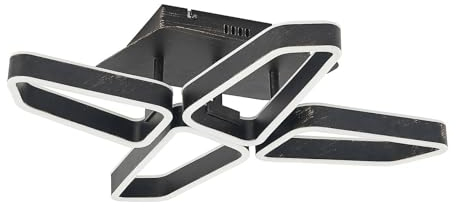 Lucande LED Deckenleuchte Quinn dimmbar (Modern) in Schwarz aus Metall (4 flammig,) - Lampe Deckenlampe Wohnzimmerleuchte
