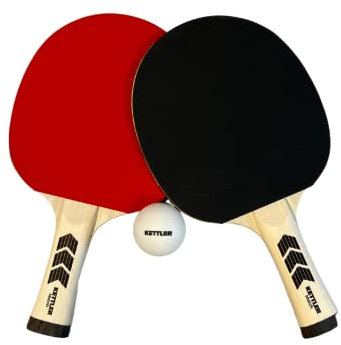 KETTLER Tischtennisschläger-Set Match – 2 Schläger & 3 Tischtennisbälle – Freizeit Tischtennisset für Kinder & Erwachsene – Indoor & Outdoor – Tischtennis Set für Einsteiger und Hobbyspieler