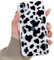NITITOP Compatible for iPhone 11 Case Clear with Card Holder, Cute Flower Phone Cover for Women Girl, Protective Soft TPU Shock-absorbing Wallet Case for iPhone 11-Cow