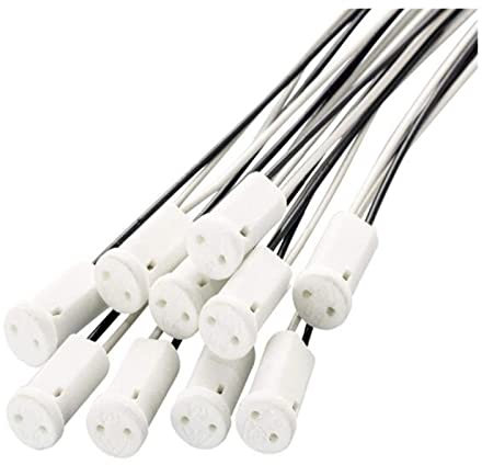 NYMFEA yaoqijie 10 pcs/lot G4 Douille de Lampe, 10 cm 20 cm 30 cm Blanc/Noir G4 Support de Lampe for LED têtes de Cristal Ampoule Lasting (Color : 30cm)