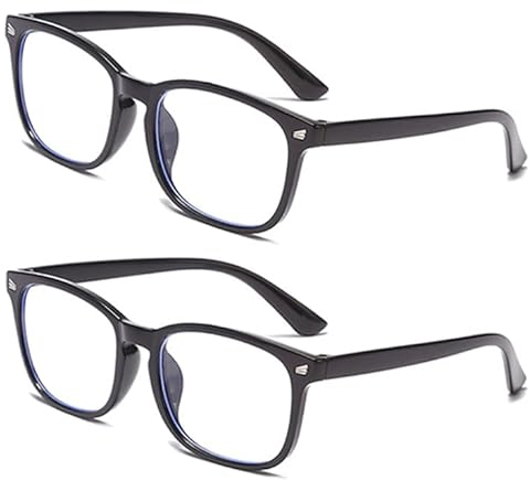 Eyglajdd Lesebrille für Herren Damen,Lesebrille Lesehilfe Große Brille 2er-Pack Schwarz +1,0