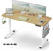 VASAGLE Höhenverstellbarer Schreibtisch elektrisch, 60 x 140 x (72-120) cm, stufenlos verstellbar, Memory-Funktion mit 4 Höhen, natureichenfarben LSD174N01, Holzspanplatte, Stahl, Oxford-Gewebe