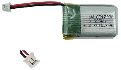 efaso Batterie RC 3,7 V 150 mAh pour hélicoptère RC Apache SYMA S109G – Fiche JST 2 broches 1,25 mm
