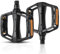 2er Set Fahrradpedale Mountainbike Schwarz Rennrad Klickpedale mit Reflexstreifen rutschfest Aluminiumlegierung Pedale 9/16 Zoll Cube Pedale für Ebike Stadtrad Dirt Bike MTB Flat Pedalen