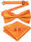 JEMYGINS Herren Fliege mit Cashewblütendesign Retro-Design mit Manschettenknöpfen und Einstecktuch,orange Farbe