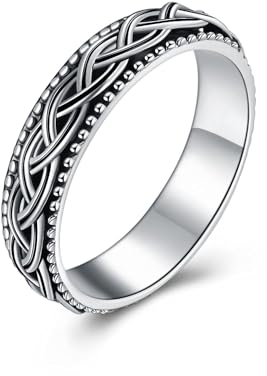 Fidget Ring Sterling Silber Keltischer Knoten Angst Ring Spinner Ring für Anxiety Schmuck Geschenke Damen Mädchen-57
