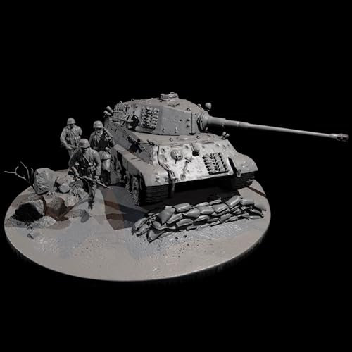 1/48 (mit Panzer) WW2 Panzersoldat Resin Modellbausatz Unbemalt und unmontiert Miniatur-Resin-Soldatenmodellbausatz //IJ0z-4
