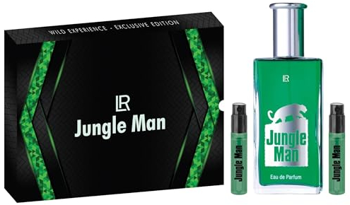 LR Jungle Man Eau de Parfum 50ml (Nr.3430) mit Geschenkverpackung + 2 Mini Vapos für Unterwegs