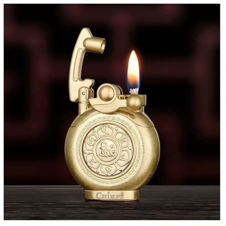 LLIANG Vintage Antique Kerosene Lighter - Reusable Windbreak Cool Lighter - Birthday Gift for Men's Dads and Husbands (Black)