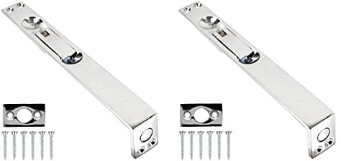 Golden Grace Flush Door Bolt in Polished Chrome Finish, Concealed Security French Double Door Bolts, Pack of 2-6 150mm