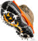 Grödel Steigeisen für Bergschuhe mit 19 Zähne Verdickte Schuhkrallen aus Edelstahl Anti-Rutsch Schuhspikes für Mann Frau Erwachsene Fit für Wandern Trail Running Trekking (Orange,L)