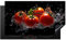 KitchenYeah© Herdabdeckplatte Einteilig Abdeckplatten Cerankochfeld Abdeckung Ceranfeld Herdplattenabdeckung Induktionsmatte Tomaten - Schwarz - Wasser - Rot - Gemüse - 90x52 cm