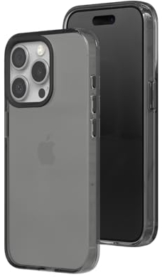 RHINOSHIELD JellyTint Transparent Protective Case Compatible with [iPhone 15 Pro Max] | Exceeds Military Drop Standards, Scratch Resistant, Shockproof, Trendy Colors - Ash Black