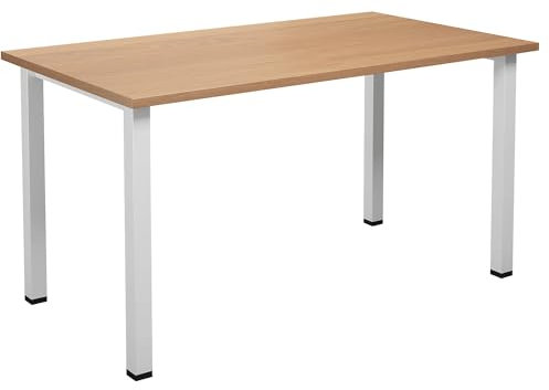 kaiserkraft | Mehrzwecktisch Duo-U | gerade Platte | Tiefe 800 mm | Breite 1400 mm | Buche | Buche