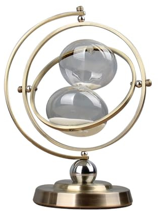 niepan Goldener Vintage-Sanduhr-Timer,Globus-Glas-Timer,Wohnzimmer-Küchentimer,Kinder-Aufschub-Timer,15 Minuten,30 Minuten,60 Minuten